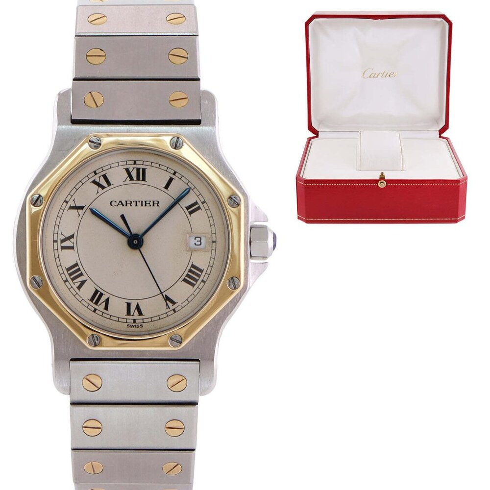 Mint Condition Ladies Cartier 29mm Roman Gold With Box